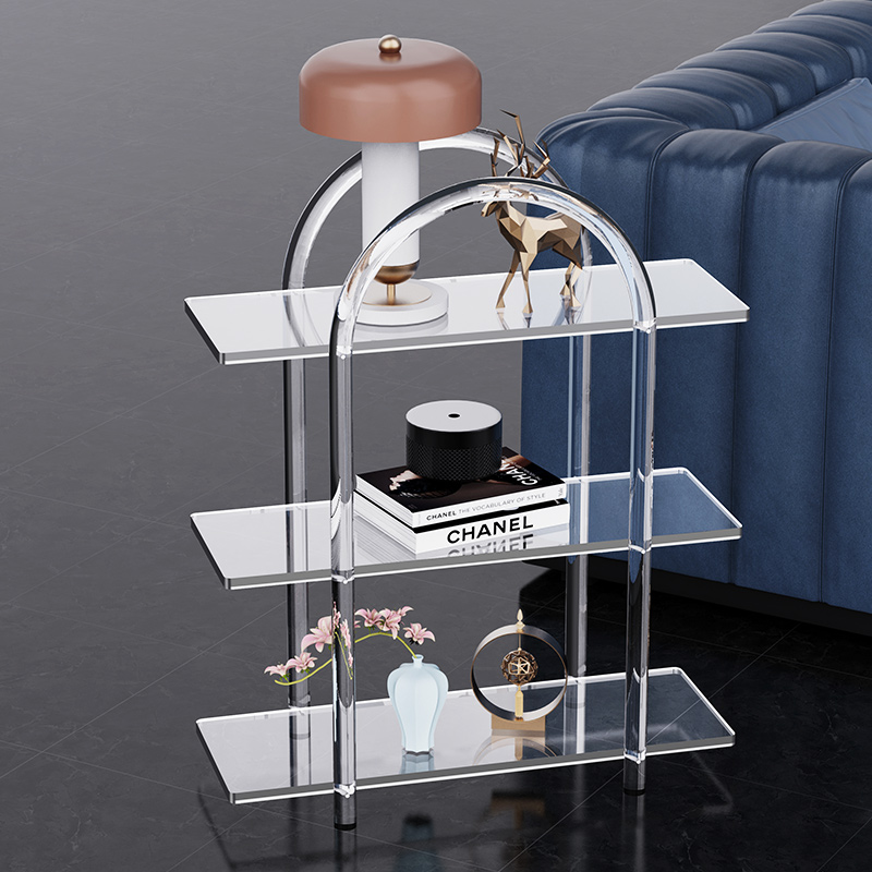 High Quality Acrylic Book Storage Shelves Sofa Side Table Bedroom Clear Acrylic Bedside Table