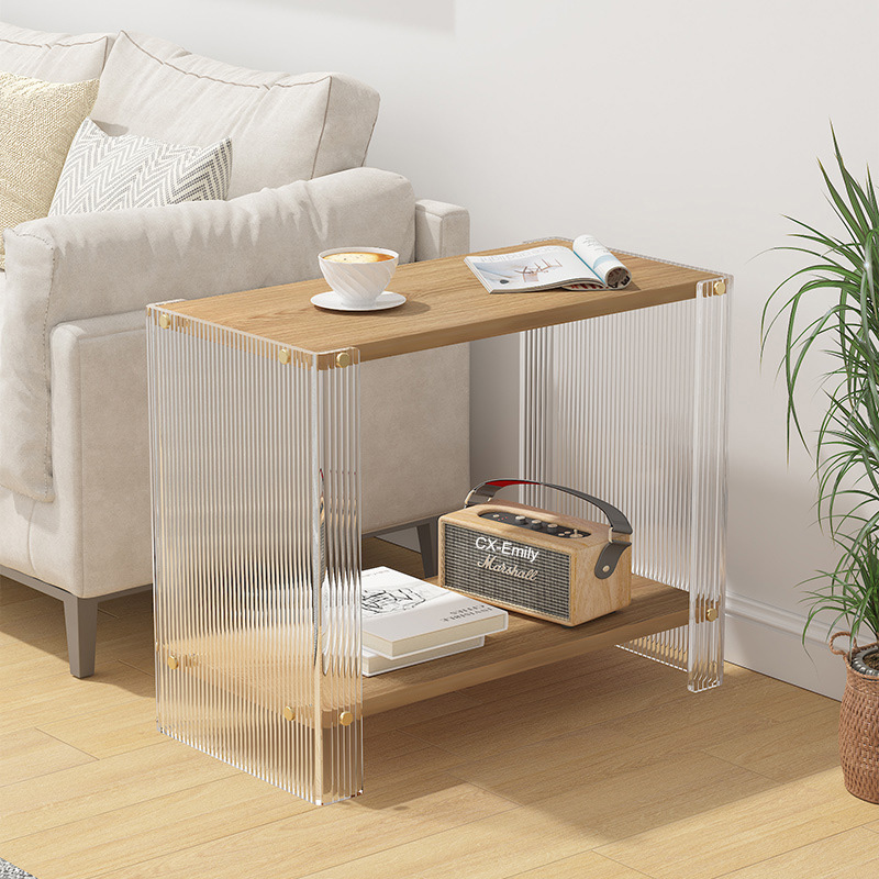 Coffee Table Acrylic Nordic Living Room Furniture Tea Accent Square Clear Modern Luxury Side Acrylic Wood Coffee Tables