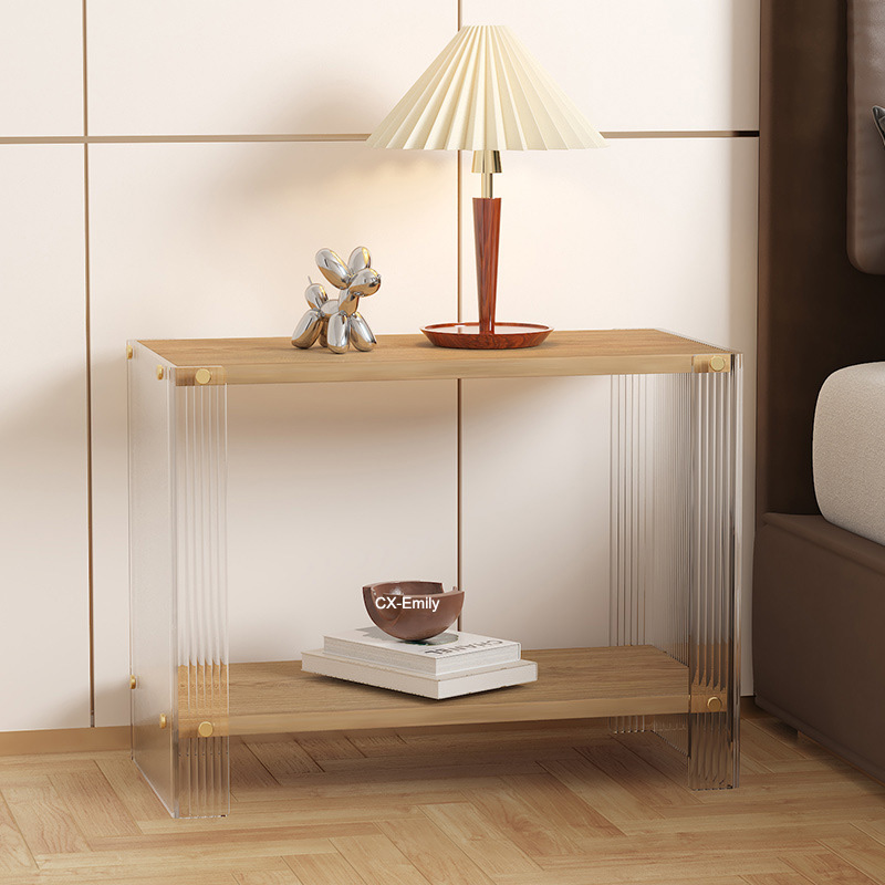 Coffee Table Acrylic Nordic Living Room Furniture Tea Accent Square Clear Modern Luxury Side Acrylic Wood Coffee Tables