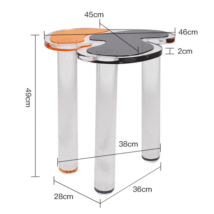 Hot Sale Simple Design Living Room Interiors Bar Console Furniture Clear Nordic Acrylic Coffee Table