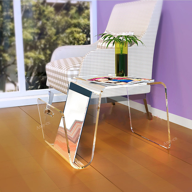 Customized Living Room Furniture Clear Magazine Table Acrylic Tea Console Table