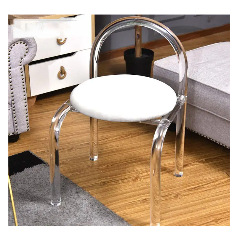 Transparent Acrylic Chair Makeup Stool Casual Girl Dining Chair Nordic Dressing Stool Wedding Party Transparent Chair Acrylic
