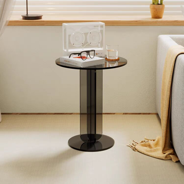 Custom Transparent Acrylic Tea Side Tables Home Hotel Living Room Bedroom Luxury Furniture Grey Desk Coffee Table