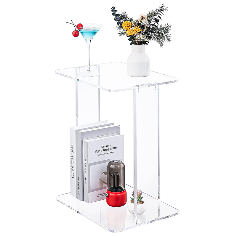 Modern Design Clear Acrylic Decorative End Table Home Decor Display Nightstand Custom Acrylic Side Table