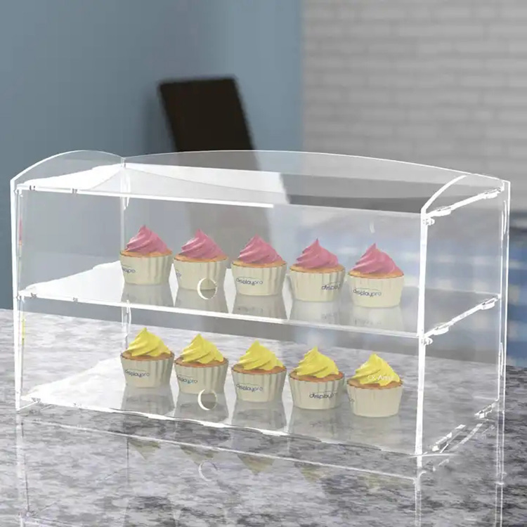 3-Tier Pastry Display Case Bread Rack Acrylic Bakery Pastry Showcase Modern Bakery Display Cabinet