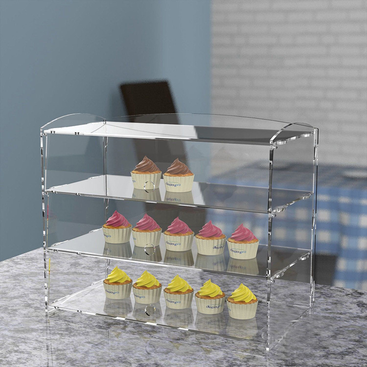 Factory Price Customized Acrylic Food Counter Bread Donut Display Rack Bakery Case Display Cabinet