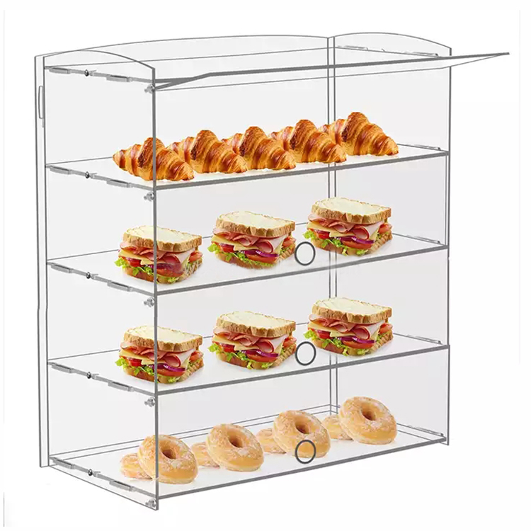 Custom Bread Shop Countertop Acrylic Box Cake Pastry Display Case Bakery Display Cabinet