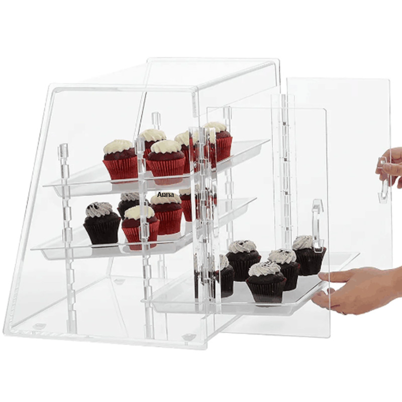 3 Tray Acrylic Bakery Display Case Commercial Countertop Pastry Display Case Pastry Shop Display Case