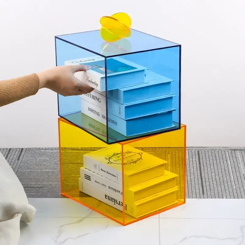 New Custom Color Transparent Acrylic Display Box Cosmetics Organizer Box