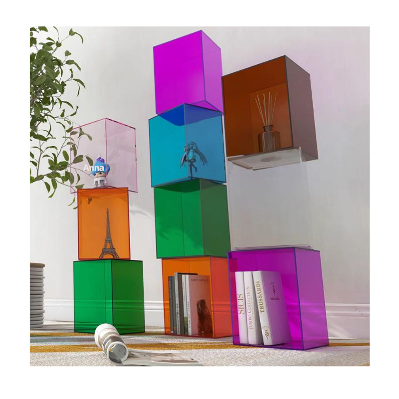 Creative Diy Acrylic Box Combination Can Be Superimposed Small Bookcase Simple Bookshelf Office Dustproof Storage Box
