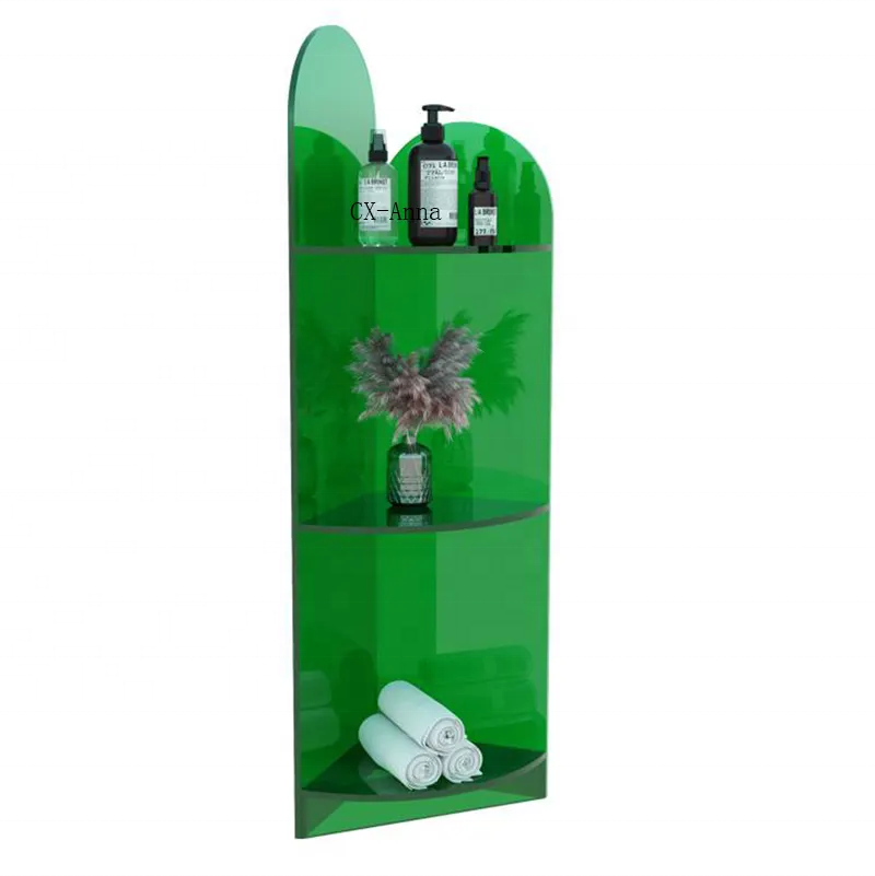 Nordic Style Light Luxury Shelf Acrylic Plastic Bathroom Corner Storage Shelf For Towel