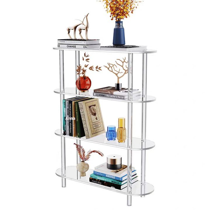 Acrylic Storage Rack Bathroom Storage Display Rack Living Room Kitchen Floor To Floor Multi-level Minimalist Bookshelf