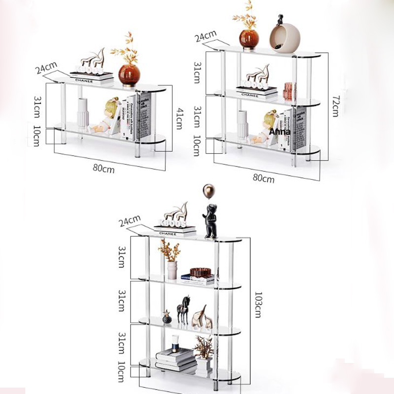 3-tiers Rectangle Shape Acrylic Corner Storage Shelf Rack