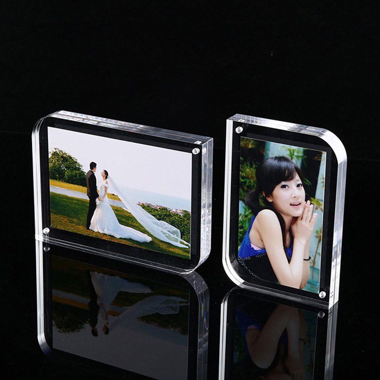 Wholesale Acrylic Block Frame Clear Magnetic Photo Frames Double Side Acrylic Picture Frames