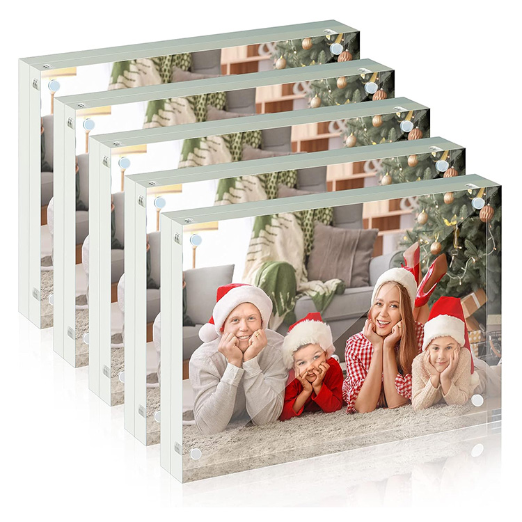 Hot Sale 5x7 Clear Double-sided Clear Acrylic Magnetic Photo Frame
