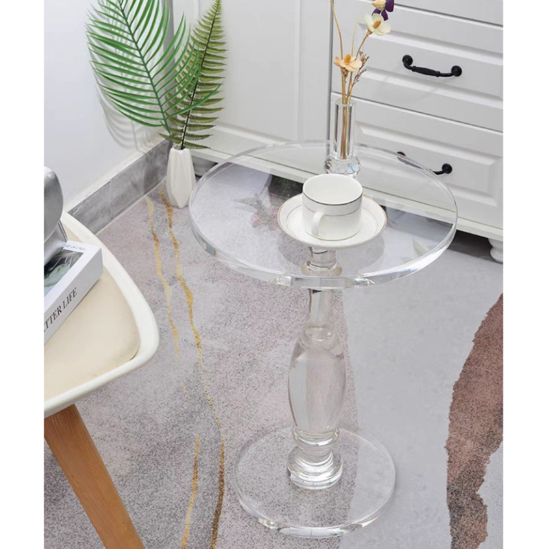 Nordic Full Transparent Acrylic High-end Coffee Table Classic Living Room Tea Table Round Side Table Modern Acrylic Furniture