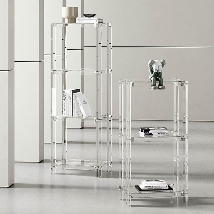 Detachable Custom Transparent Wholesale Storage Acrylic Display Rack Customized Clear Acrylic Bookshelf