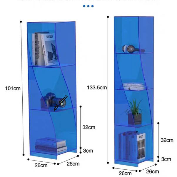 Custom Nordic Acrylic Shelf Floor Type Ins Multi-layer Acrylic Display Bookshelf