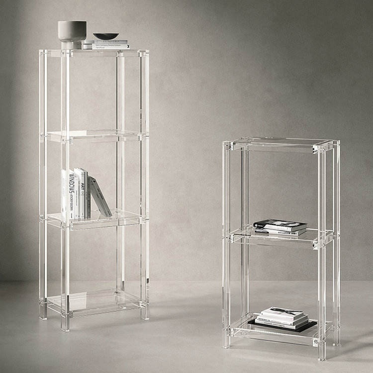 High Quality 3 Tier Display Case Floor Type Bookshelf Acrylic Furniture