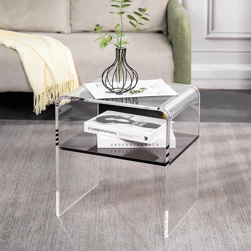 Modern Design Clear Home Decor Display End Table Acrylic Nightstand Side Table for Living Room