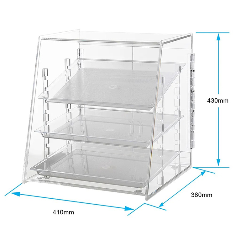 Acrylic Bakery Pastry Display Case 2 Tier Cakes Donut Cupcakes Cabinet Hot Food Display Case