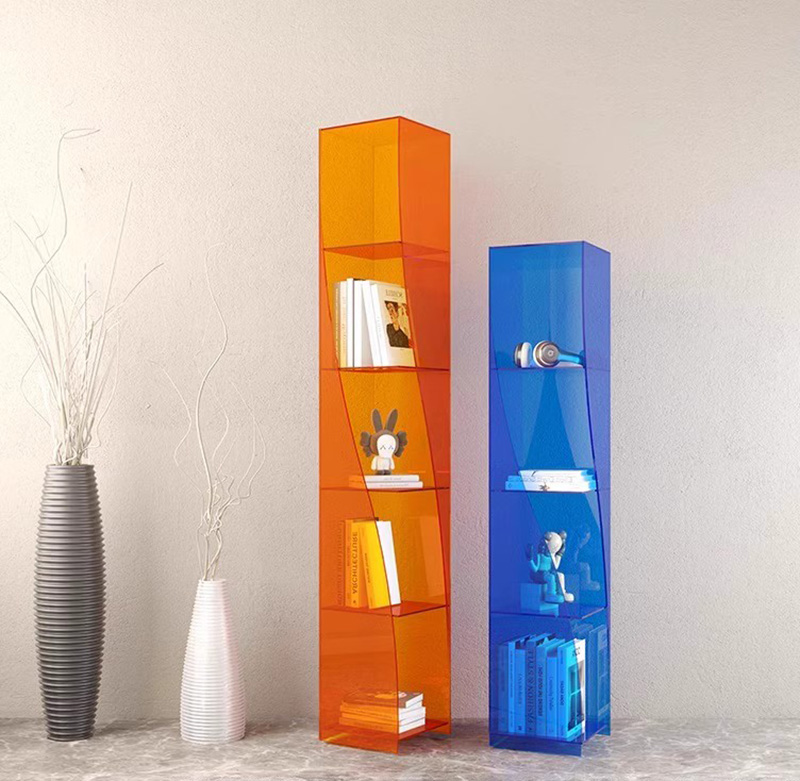 Modern Transparent Acrylic Bookcase Creative Magazine Rack Colorful Acrylic Bookshelf