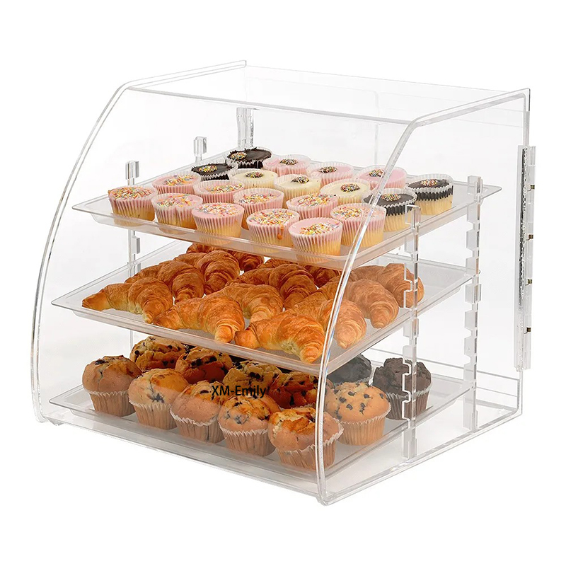 Factory Wholesale 2 Tier Clear Acrylic Cake Cabinet Stand Bakery Pastry Display Case